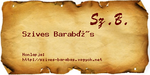 Szives Barabás névjegykártya